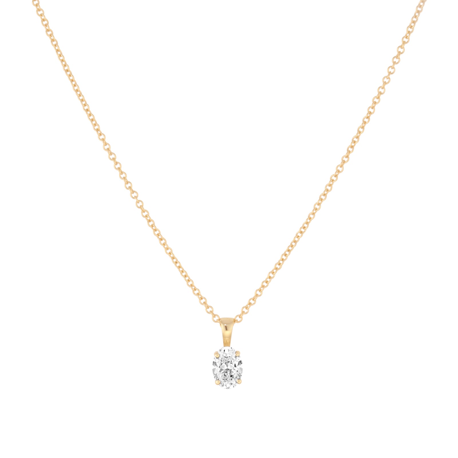 Mappin & Webb 18ct Yellow Gold 0.70cttw GIA Oval Cut Diamond Pendant