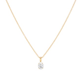 Mappin & Webb 18ct Yellow Gold 0.70cttw GIA Oval Cut Diamond Pendant