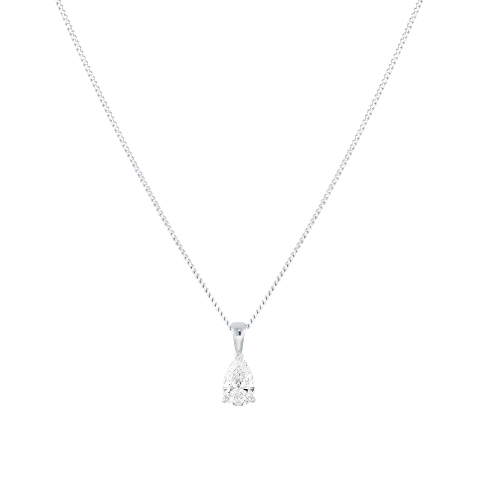 Mappin & Webb Platinum 0.70cttw GIA Pear Cut Diamond Pendant