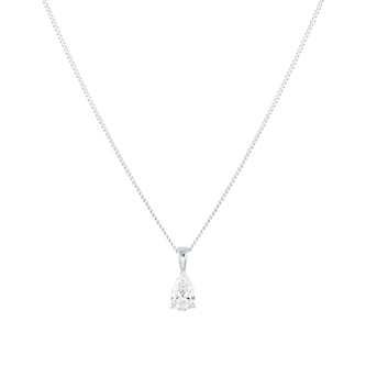 Mappin & Webb Platinum 0.70cttw GIA Pear Cut Diamond Pendant