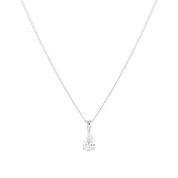 12143798 - Platinum 0.70cttw GIA Pear Cut Diamond Pendant
