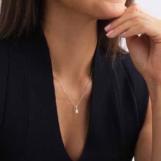 Mappin & Webb Platinum 0.70cttw GIA Pear Cut Diamond Pendant