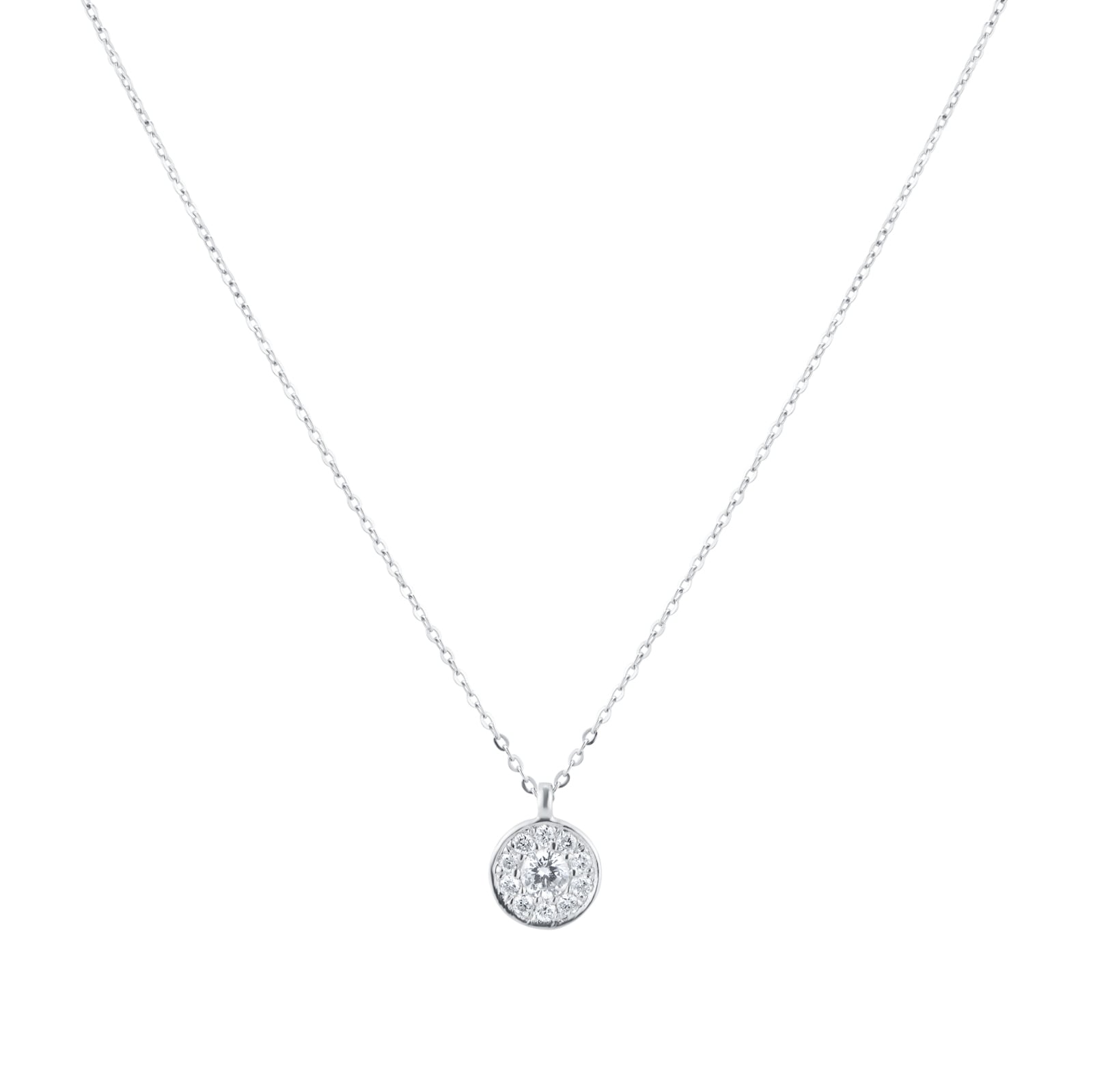 Best Luxury 
9ct White Gold 0.10cttw Diamond Halo Pendant