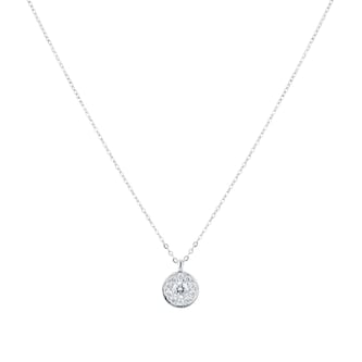 Goldsmiths 9ct White Gold 0.10cttw Diamond Halo Pendant