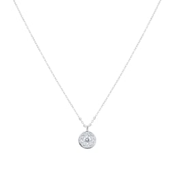 12143800 - 9ct White Gold 0.10cttw Diamond Halo Pendant