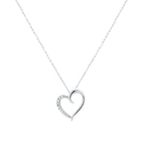 Goldsmiths 9ct White Gold 0.08cttw Diamond Heart Pendant