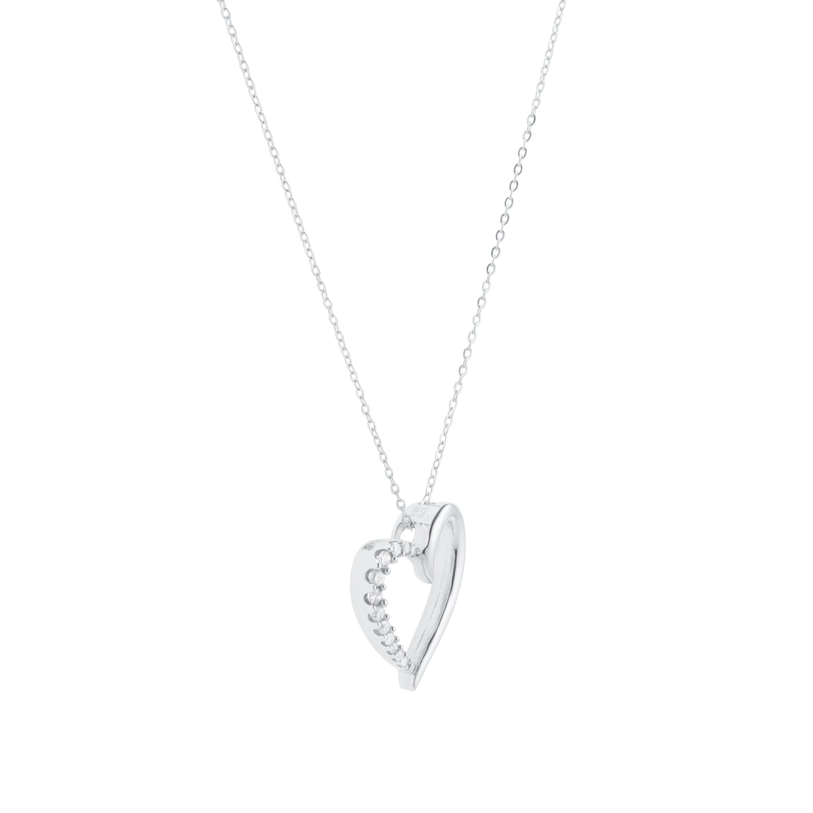 Goldsmiths 9ct White Gold 0.08cttw Diamond Heart Pendant