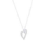 Goldsmiths 9ct White Gold 0.08cttw Diamond Heart Pendant