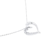 Goldsmiths 9ct White Gold 0.08cttw Diamond Heart Pendant