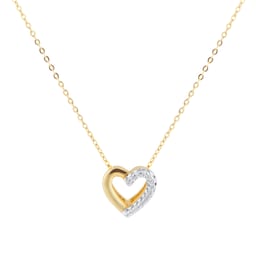 12143802 - 9ct Yellow Gold Diamond Heart Pendant