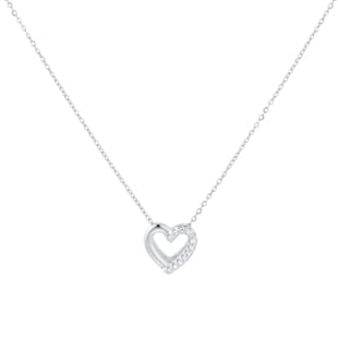 Goldsmiths 9ct White Gold Diamond Heart Pendant