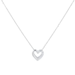 12143804 - 9ct White Gold Diamond Heart Pendant
