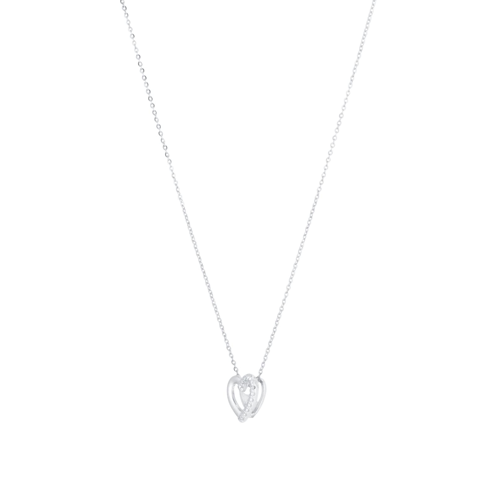 Goldsmiths 9ct White Gold Diamond Heart Pendant