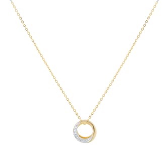 Goldsmiths 9ct Yellow Gold Diamond Circle Pendant Goldsmiths 9ct Yellow Gold Diamond Circle Pendant