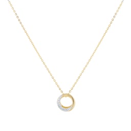 12143805 - 9ct Yellow Gold Diamond Circle Pendant
