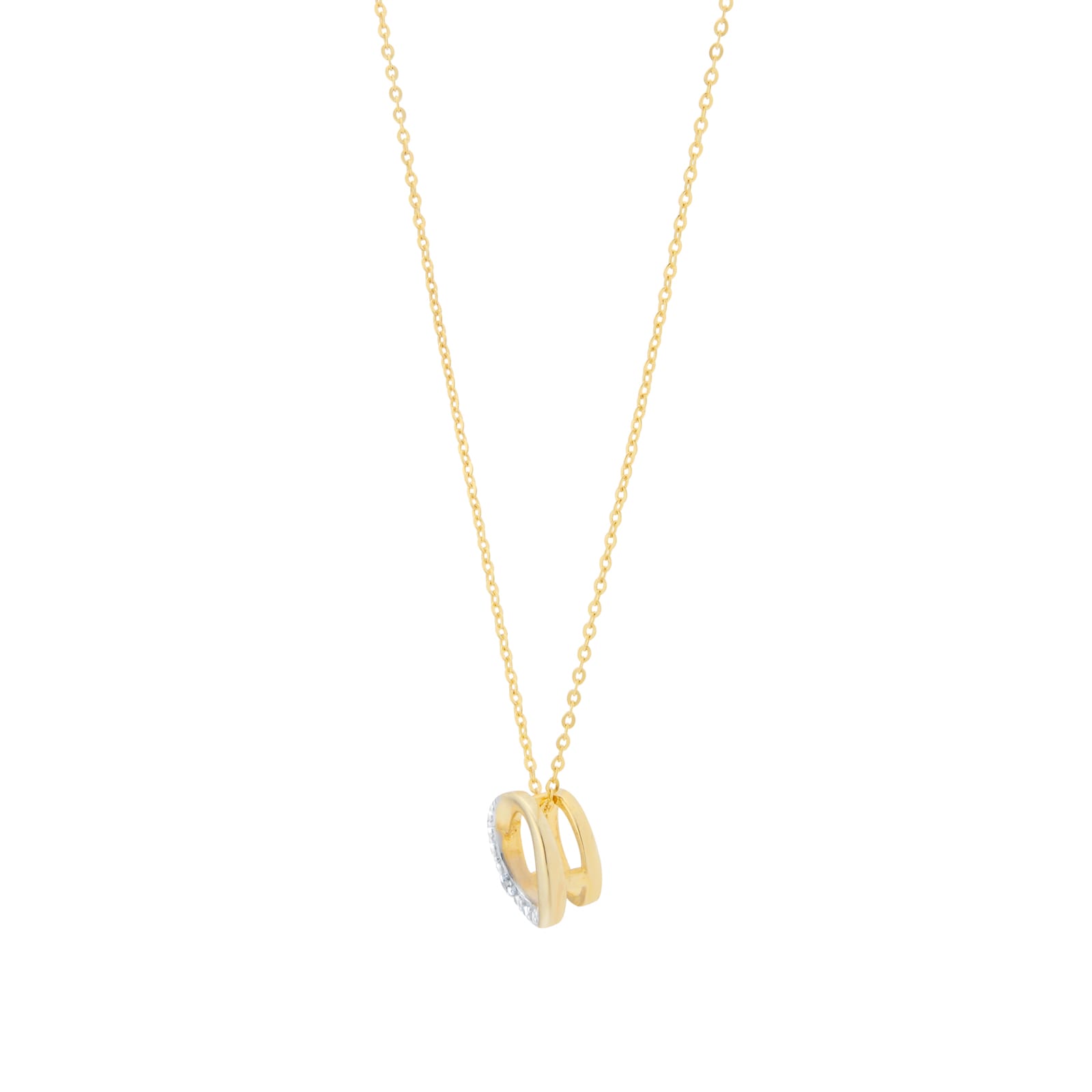 Goldsmiths 9ct Yellow Gold Diamond Circle Pendant