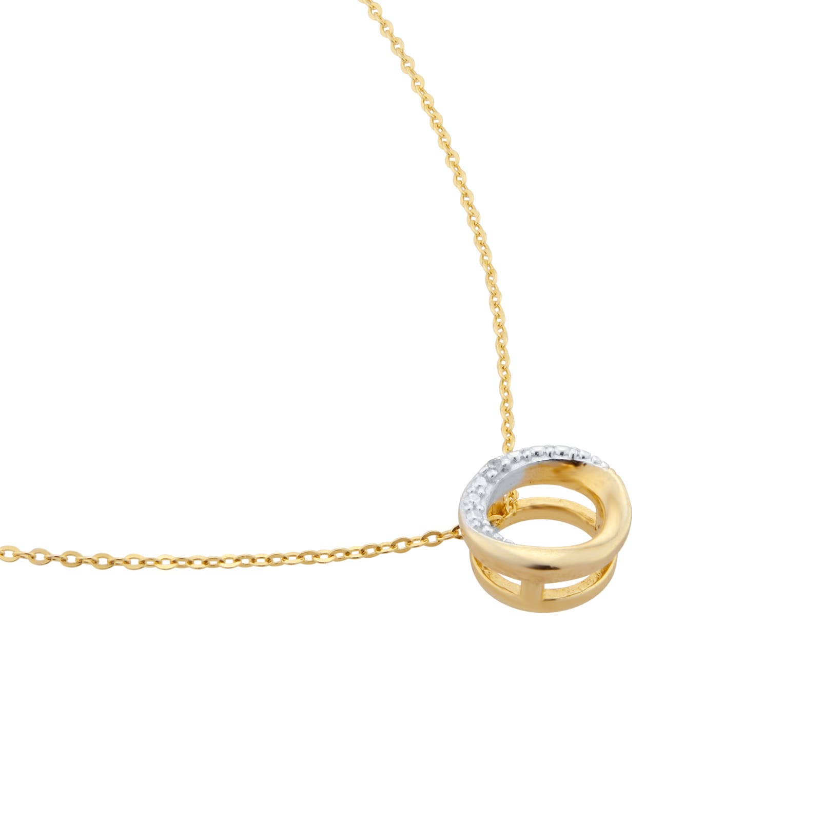 Goldsmiths 9ct Yellow Gold Diamond Circle Pendant