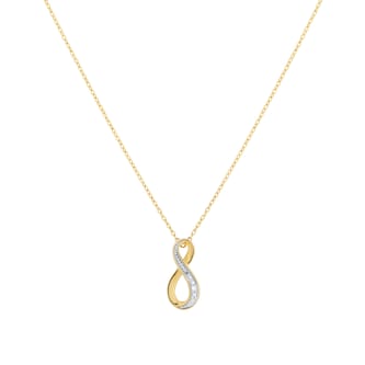 Goldsmiths 9ct Yellow Gold Diamond Infinity Pendant