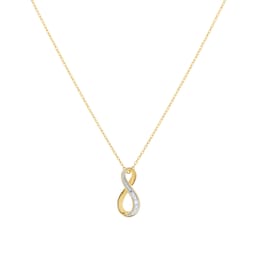 12143806 - 9ct Yellow Gold Diamond Infinity Pendant