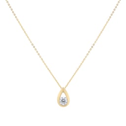 12143807 - 9ct Yellow Gold 0.25cttw Diamond Tear Drop Pendant