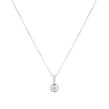 Goldsmiths 9ct White Gold 0.11cttw Bezel Set Diamond Pendant
