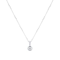 12143808 - 9ct White Gold 0.11cttw Bezel Set Diamond Pendant