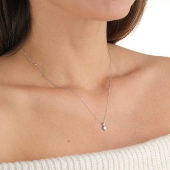 Goldsmiths 9ct White Gold 0.11cttw Bezel Set Diamond Pendant