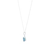 Goldsmiths 9ct White Gold Blue Topaz and Diamond Pendant