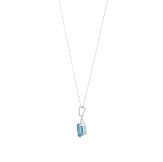 Goldsmiths 9ct White Gold Blue Topaz and Diamond Pendant Goldsmiths 9ct White Gold Blue Topaz and Diamond Pendant
