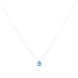 Goldsmiths 9ct White Gold Pear Cut Swiss Blue Topaz Pendant
