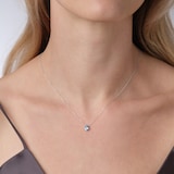 Goldsmiths 9ct White Gold Pear Cut Swiss Blue Topaz Pendant