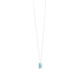 Goldsmiths 9ct White Gold Pear Cut Swiss Blue Topaz Pendant