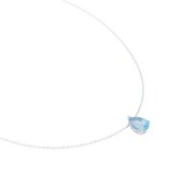 Goldsmiths 9ct White Gold Pear Cut Swiss Blue Topaz Pendant