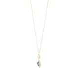 Goldsmiths 9ct Yellow Gold Blue Topaz and Diamond Floral Pendant