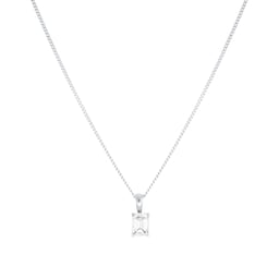 12143813 - Platinum 0.70cttw GIA Emerald Cut Diamond Pendant