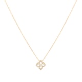 Goldsmiths 9ct Yellow Gold 0.10cttw Diamond Floral Motif Necklace
