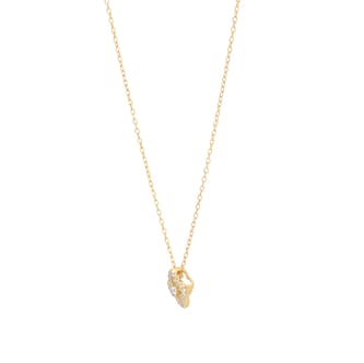 Goldsmiths 9ct Yellow Gold 0.10cttw Diamond Floral Motif Necklace
