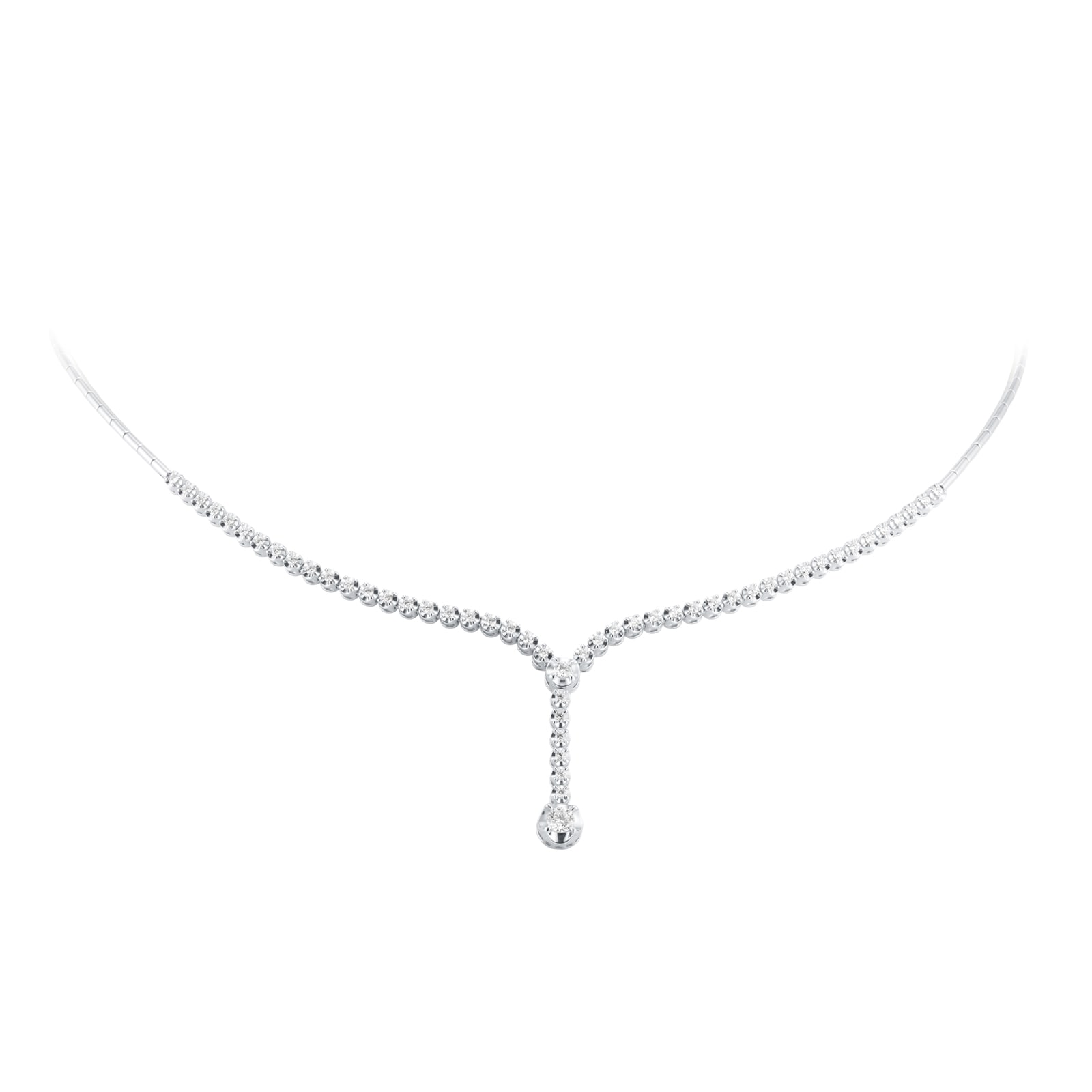 Mappin & Webb 18ct White Gold 0.77cttw Diamond Bezel Set Drop Pendant