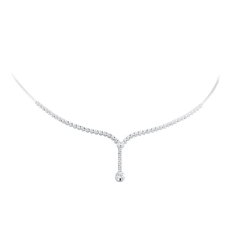 Mappin & Webb 18ct White Gold 0.77cttw Diamond Bezel Set Drop Pendant