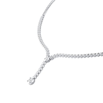 Mappin & Webb 18ct White Gold 0.77cttw Diamond Bezel Set Drop Pendant