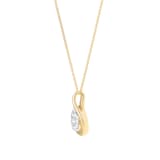Goldsmiths 9ct Yellow Gold 0.20cttw Pear Cluster Wave Pendant
