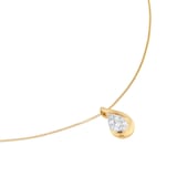 Goldsmiths 9ct Yellow Gold 0.20cttw Pear Cluster Wave Pendant