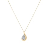Goldsmiths 9ct Yellow Gold 0.20cttw Pear Cluster Wave Pendant