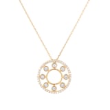 Goldsmiths 9ct Yellow Gold 0.25cttw Diamond Double Row Circle Pendant