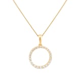 Goldsmiths 9ct Yellow Gold 0.15cttw Diamond Circle Pendant