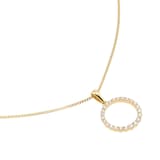 Goldsmiths 9ct Yellow Gold 0.15cttw Diamond Circle Pendant