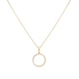 Goldsmiths 9ct Yellow Gold 0.15cttw Diamond Circle Pendant