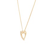 Goldsmiths 9ct Yellow Gold 0.10cttw Diamond Heart Pendant