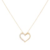 Goldsmiths 9ct Yellow Gold 0.10cttw Diamond Heart Pendant