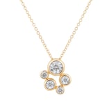 Goldsmiths 9ct Yellow Gold 0.18cttw Diamond Illusion Bezel Pendant